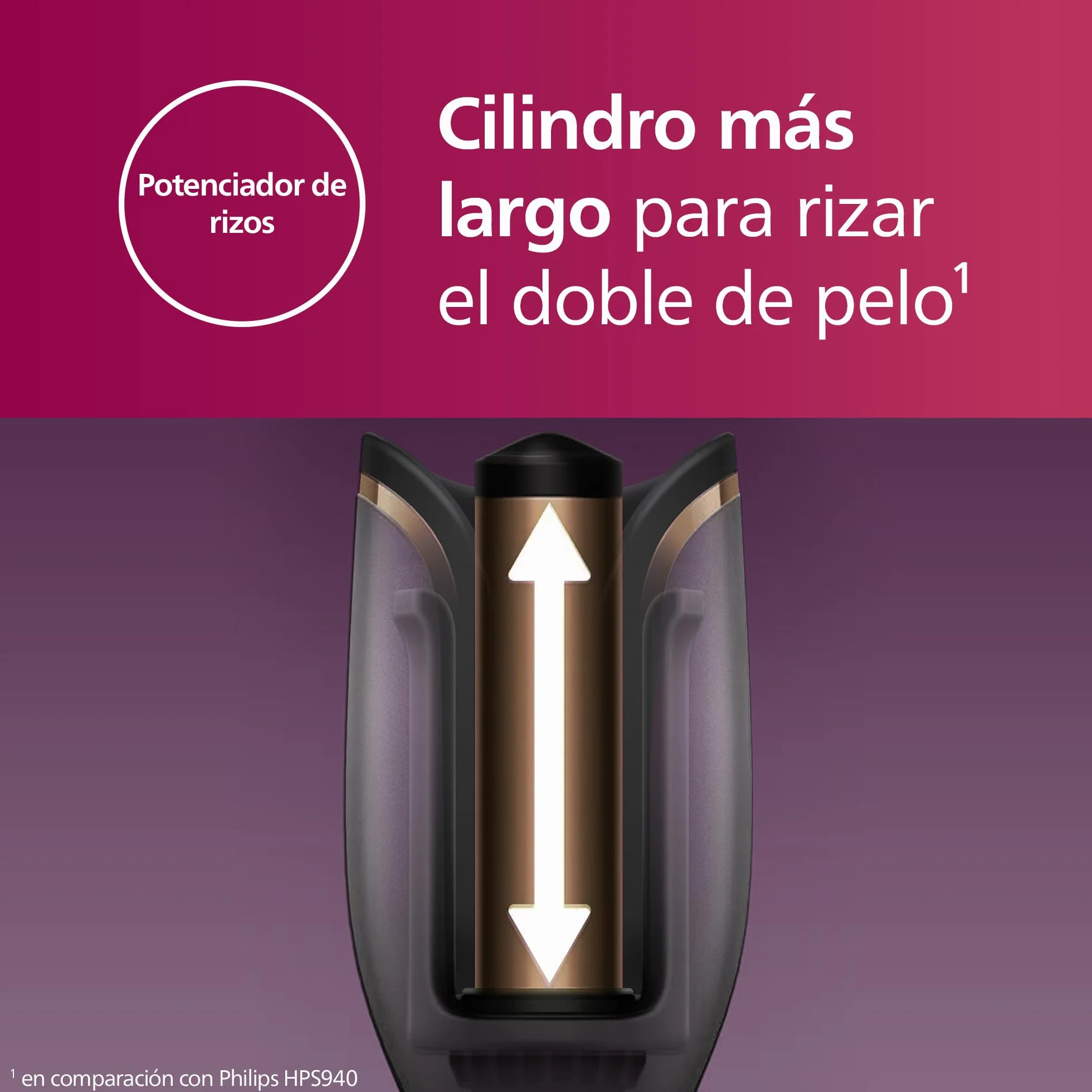 Philips Rizador de Pelo Automatico, con Tecnologia Moisture Protect, Iones, Placas Ceramicas con Keratina, 27 opciones de rizado, BHB876/00, Negro