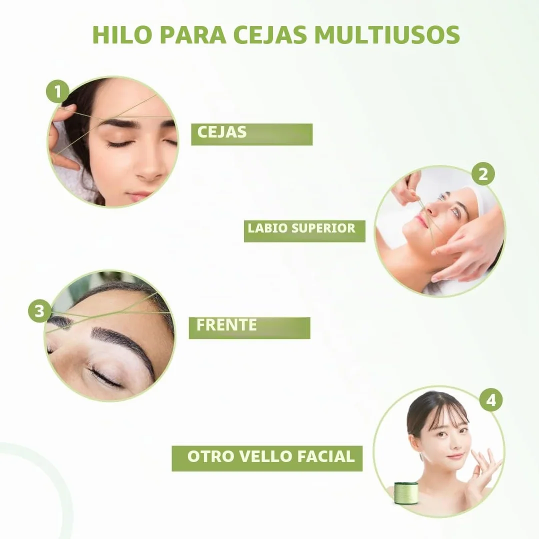 Mina Thread 1 Carrete x 300 m | Hilo de enhebrar Cejas | Hilo de algodón orgánico 1 Unidad