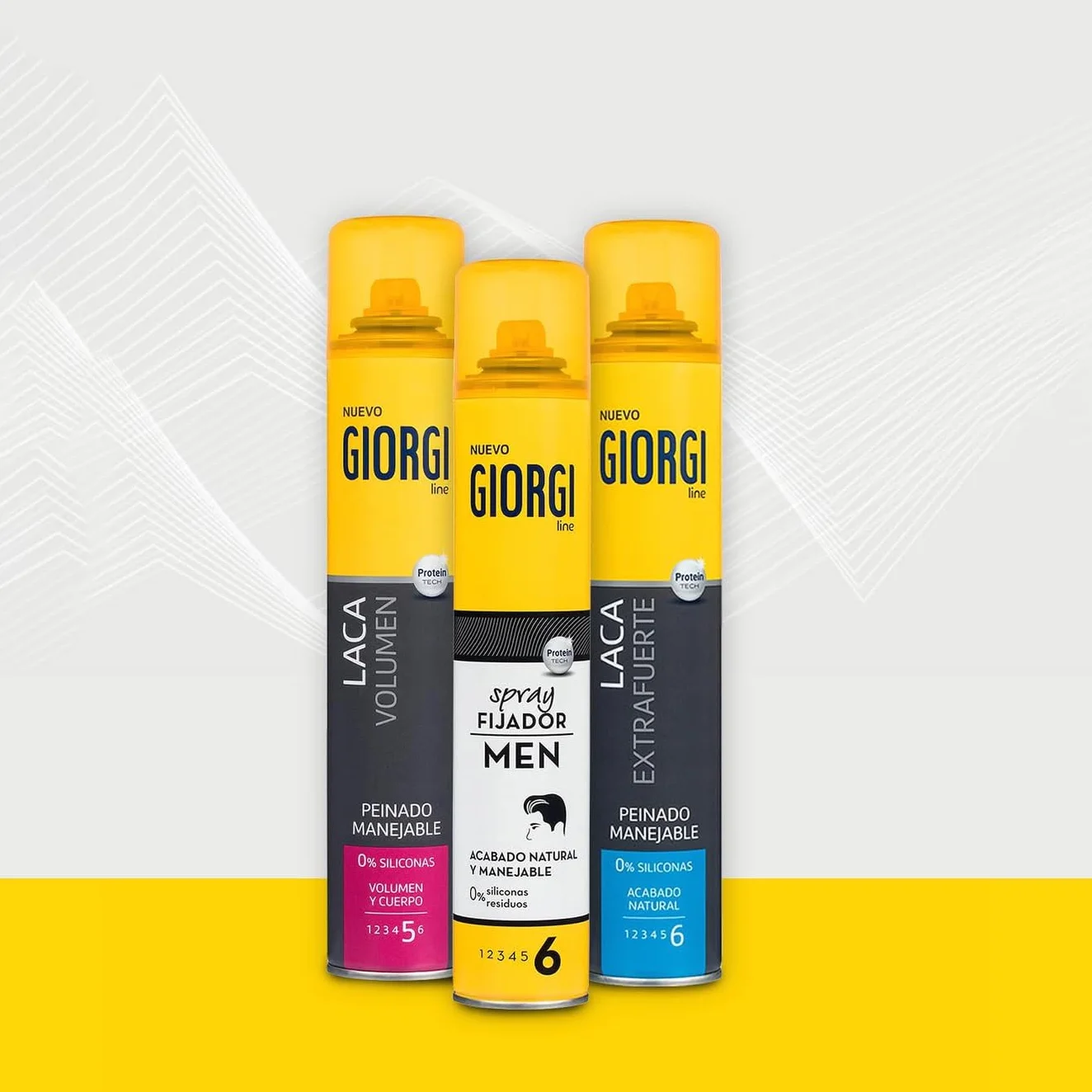 Giorgi Line Laca Volumen Profesional 300 ml - Fijación 6, Sin Siliconas, Volumen 24h