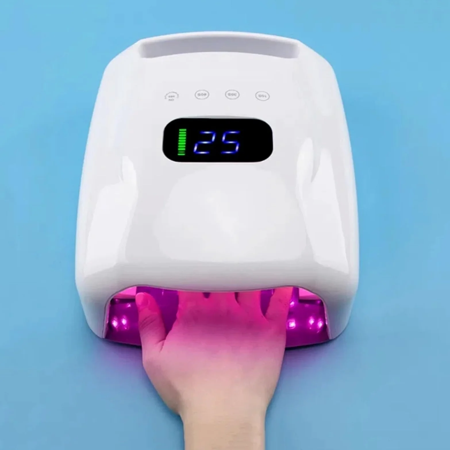 Lámpara LED para uñas, Lámpara UV LED de 96 W for uñas, secador manicura, máquina fototerapia, lámpara for for mujeres y niñas, herramienta salón(Bianco)