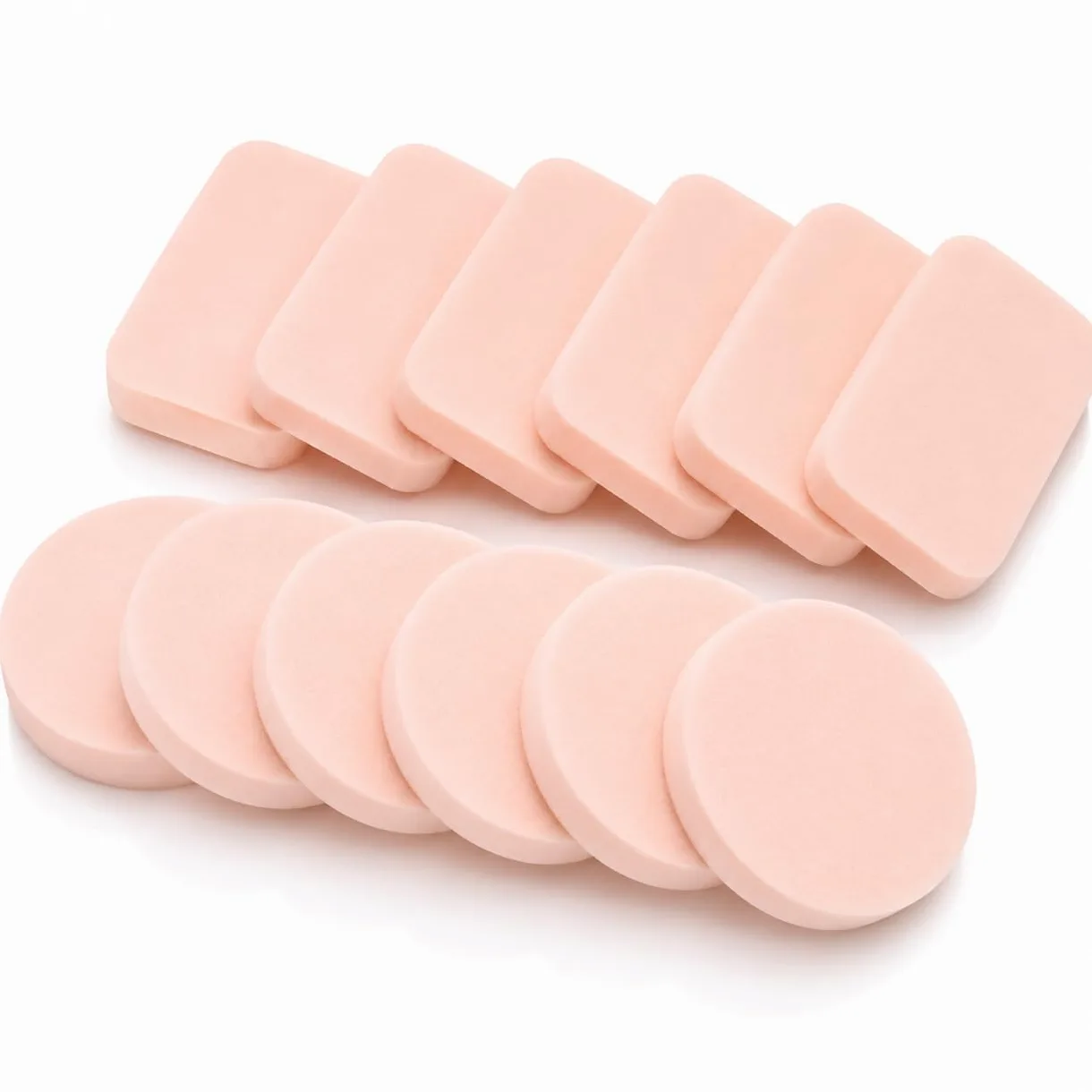 Blender Esponjas de maquillaje para belleza – Mezcla sin látex para cobertura completa en polvo, crema, cosméticos líquidos, de larga duración, desechables aplicadores de espuma – Paquete de 12