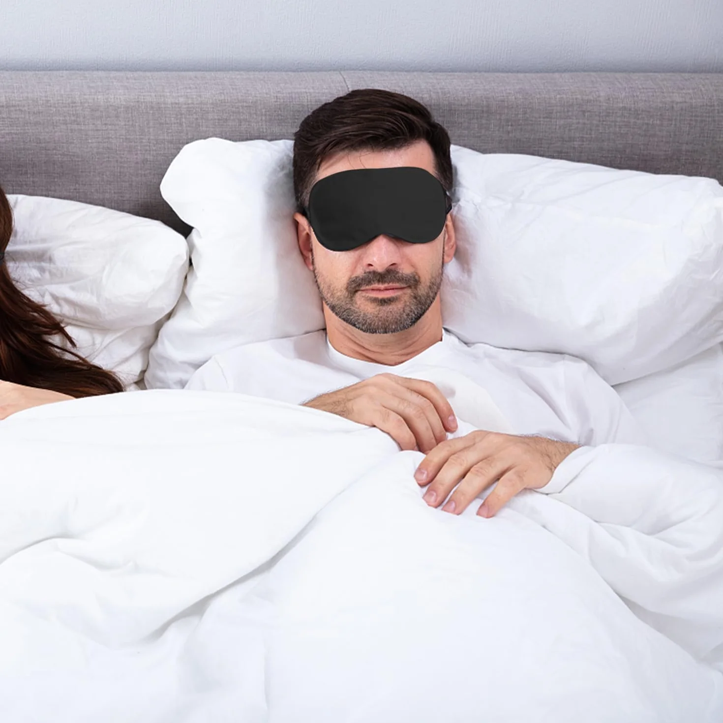 YUNYU Máscara para Dormir Antifaz Opaca con Correa Ajustable para Viajes y Siesta