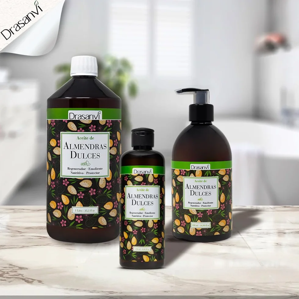 DRASANVI Aceite de Almendras Dulces 250ml - Vegano, Nutritivo e Hidratante