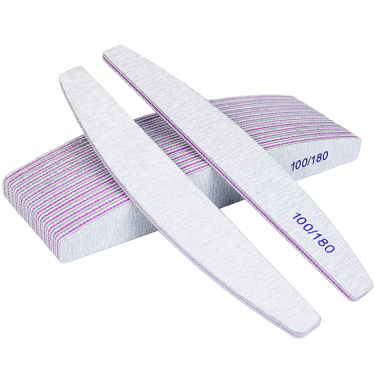 Lima de uñas profesional 100/180 grano lavable 16 unidades doble cara para salón