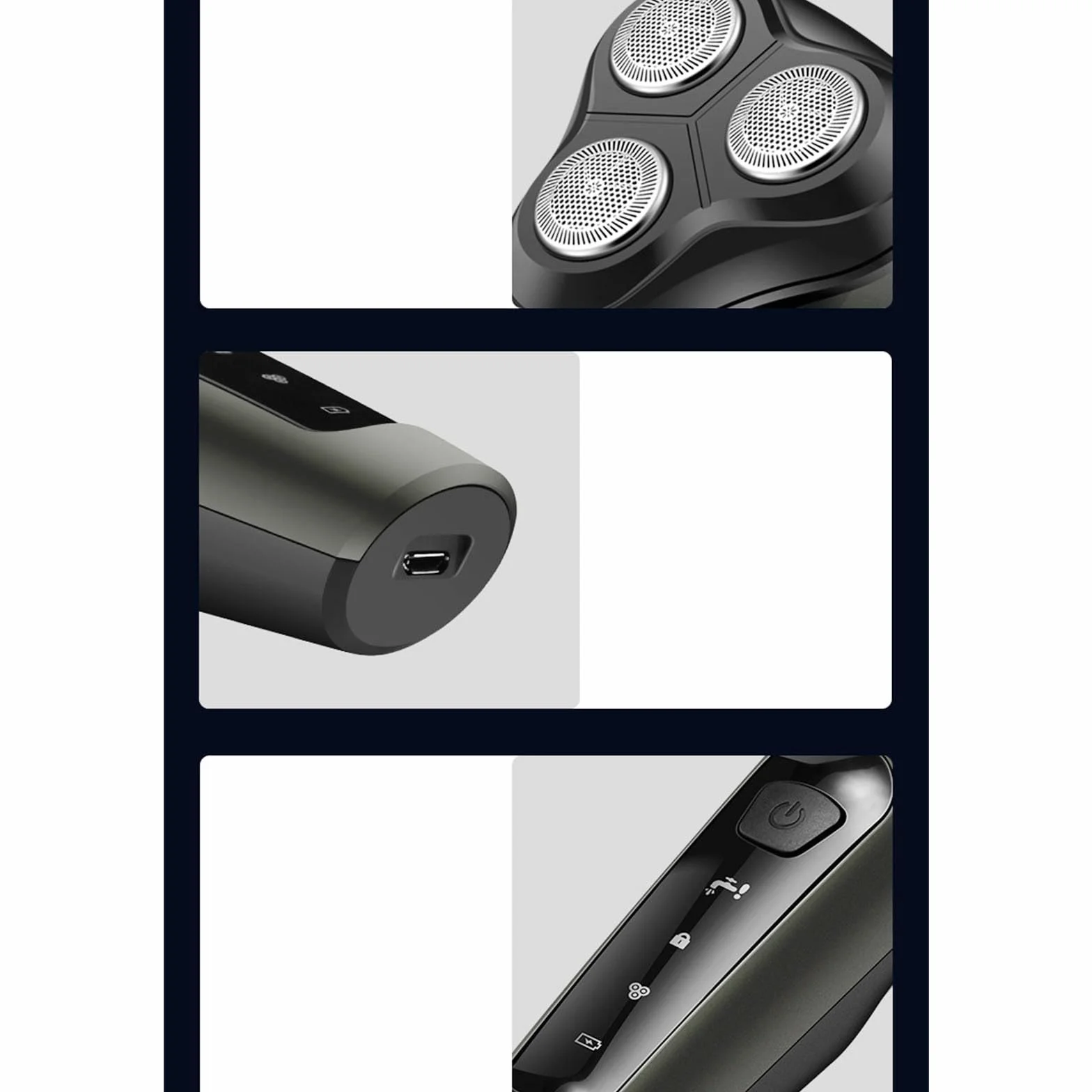 Afeitadora eléctrica para hombres 4 en 1, máquina de afeitar recargable seca y húmeda