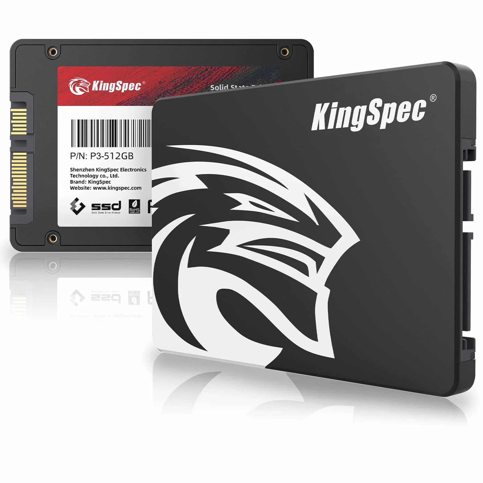 Kingspec SSD 512GB 2,5" SATA III TLC 3D NAND Disco Duro Interno 570 MB/s