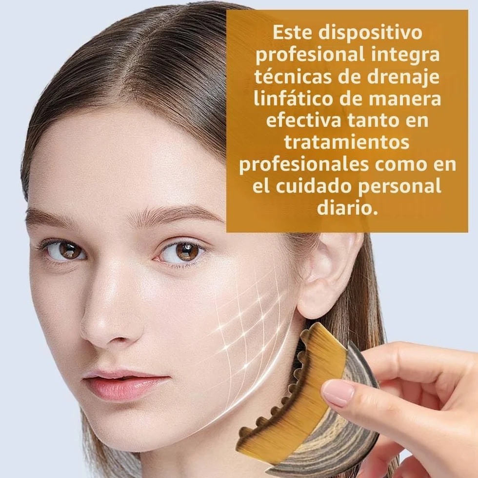 Lymphatic Contour Face Brush, Cepillo Facial de Cepillado en Seco, Diseño Ergonómico para Rostro