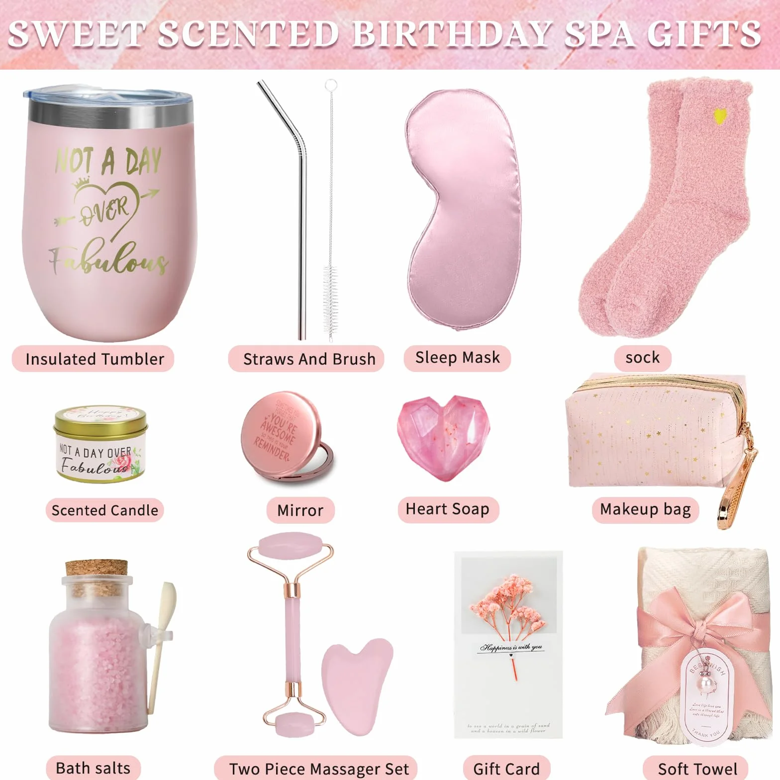 Regalos de cumpleaños para mujeres: caja de regalo para ella, cesta de regalo con vaso para hermana, regalos, novia, esposa, madre, juego de cesta de regalo relajante para Navidad, día de San Valentín