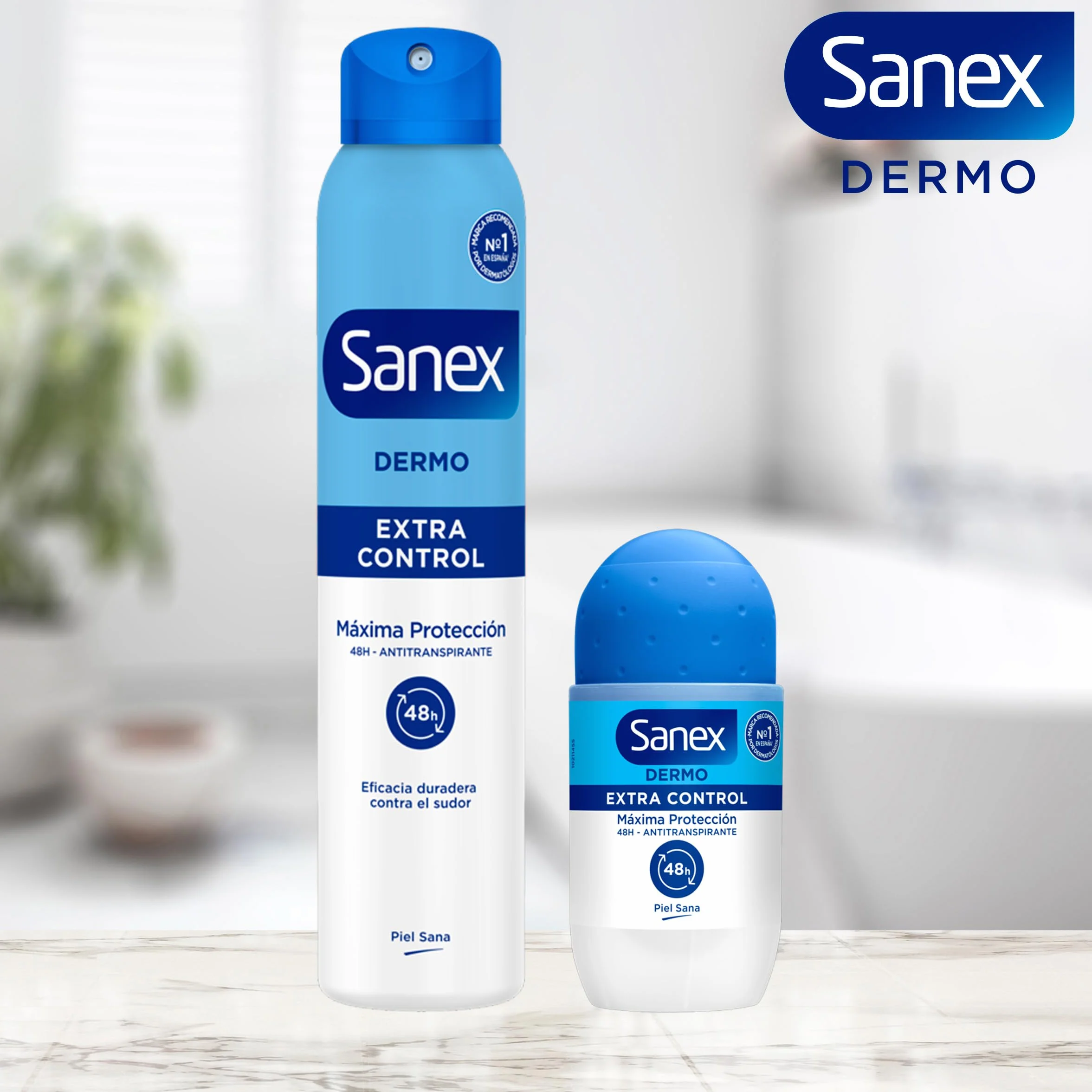Sanex Dermo Extra Control Desodorante Spray 200 ml Pack 6 Uds con Óxido de Zinc Antibacteriano 72H Protección