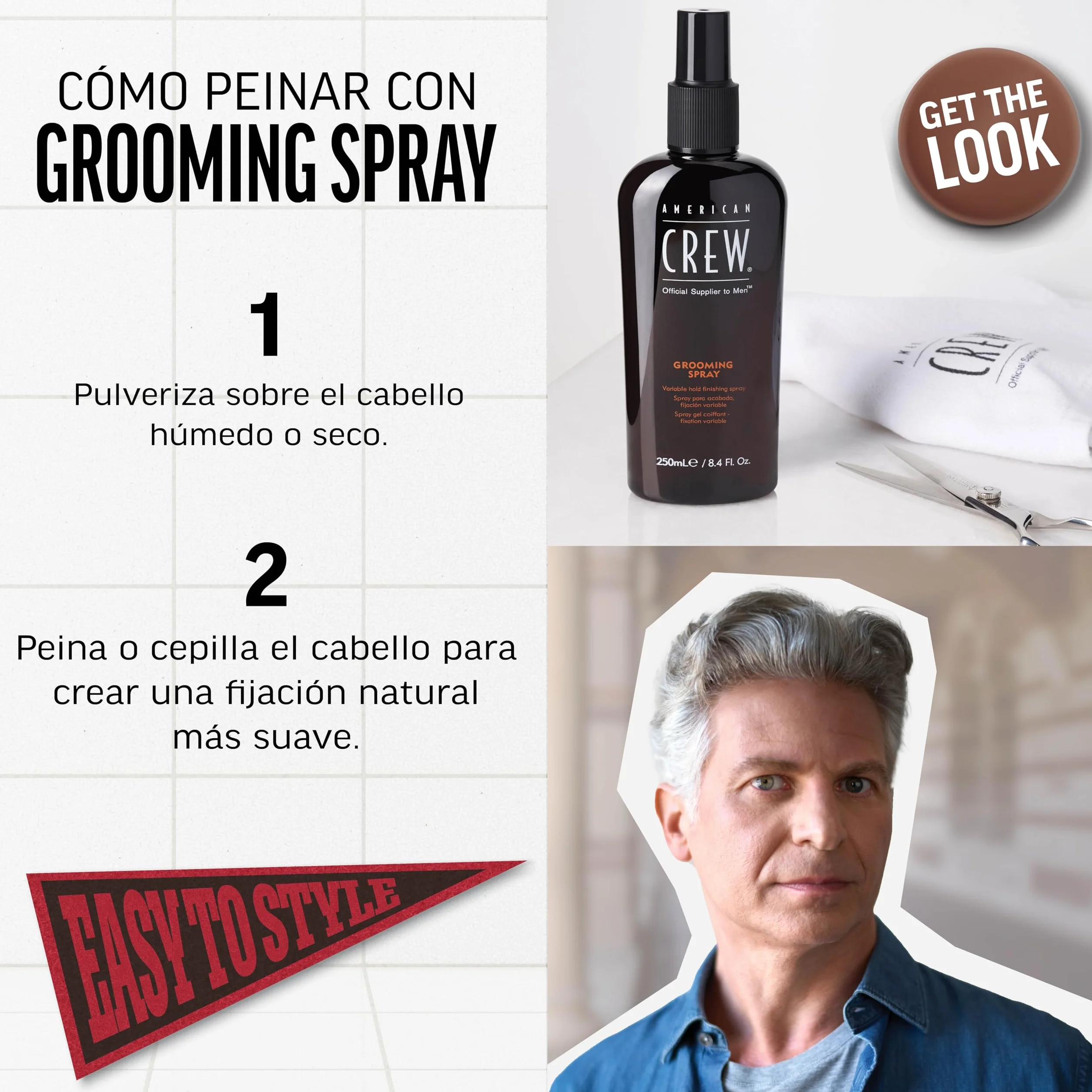 American Crew Grooming Spray Fijación Variable 250 ml