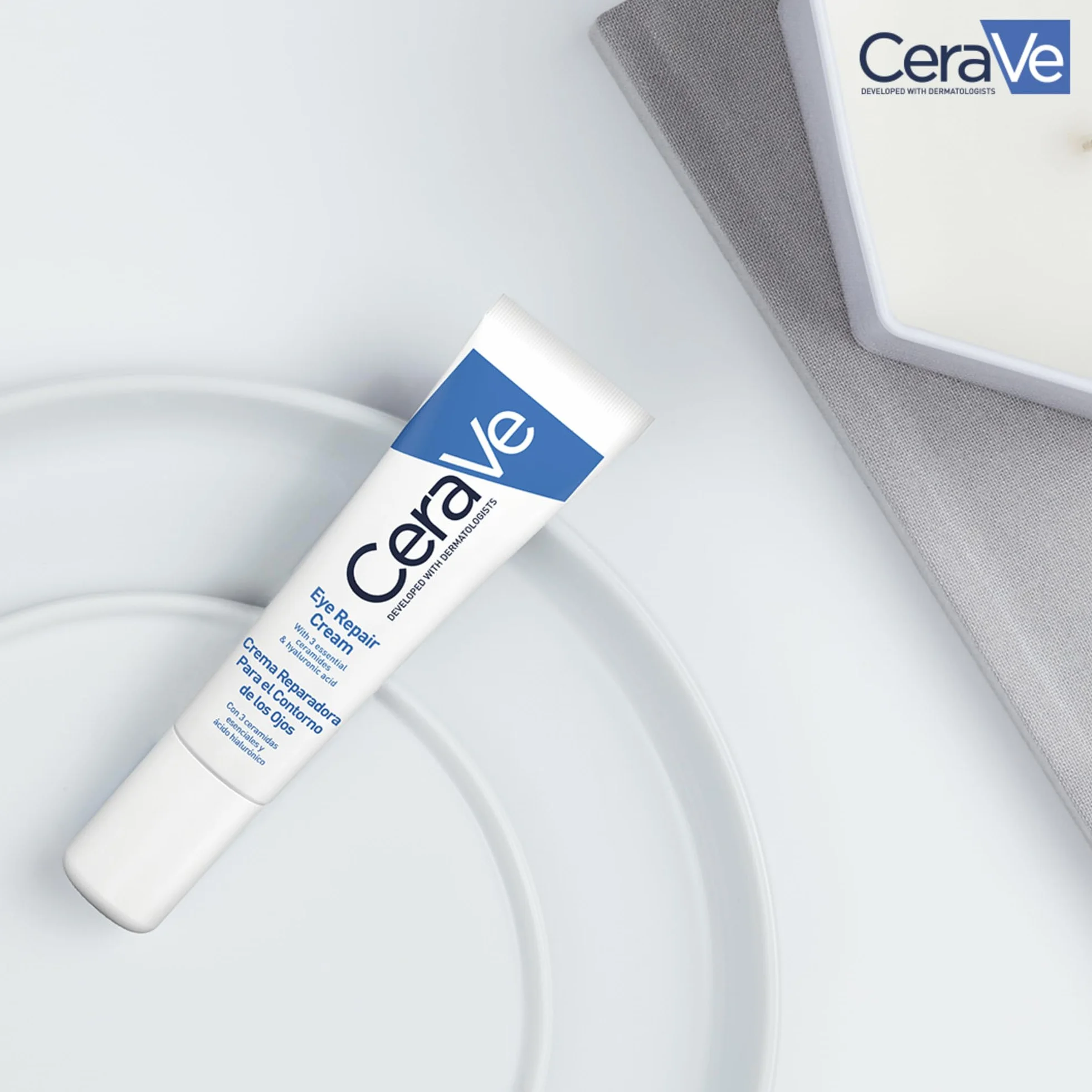 CeraVe Crema Reparadora Contorno de Ojos, Ácido Hialurónico y Niacinamida, 14ml