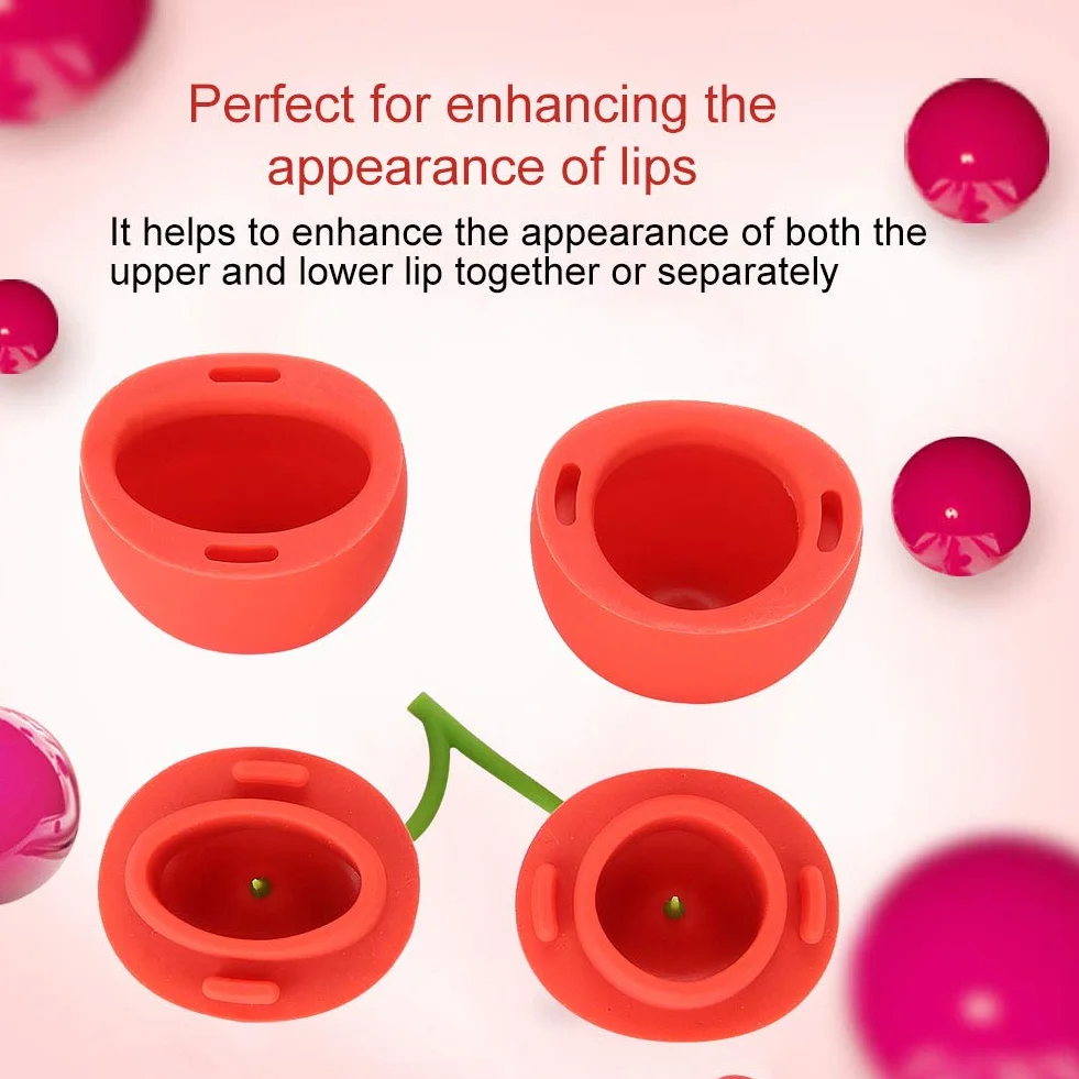 Mejorador de volumen de labios de silicona en forma de cereza dispositivo de aumento labial herramienta de belleza para mujeres