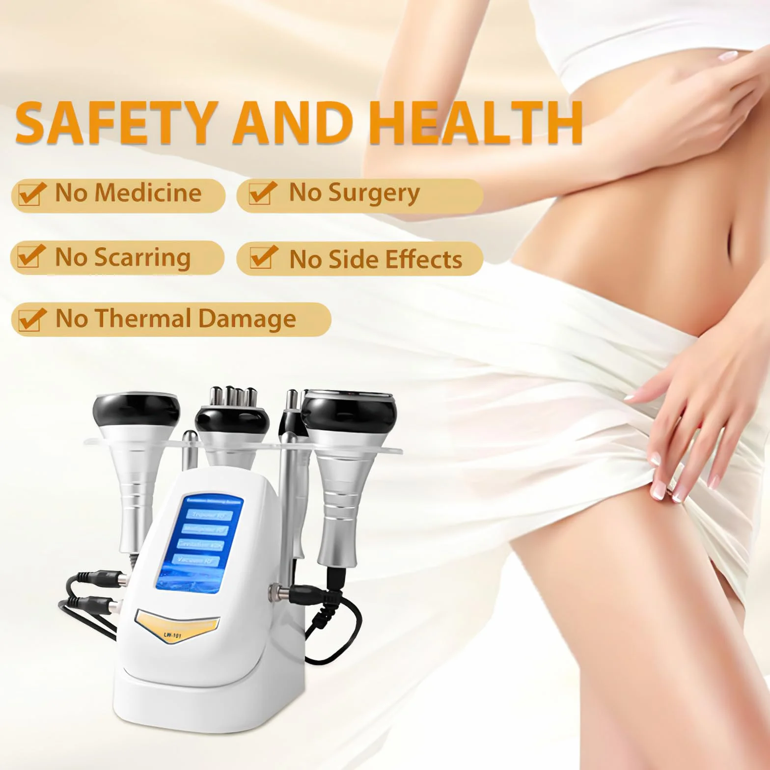 Máquina adelgazante corporal 40K radiofrecuencia 4 en 1 anticelulitis tonificar piel cara brazos