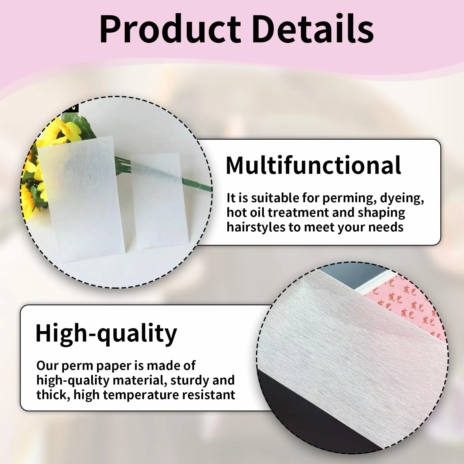 Papel Permanente Desechable 200 Unidades para Peluquería Frío y Calor