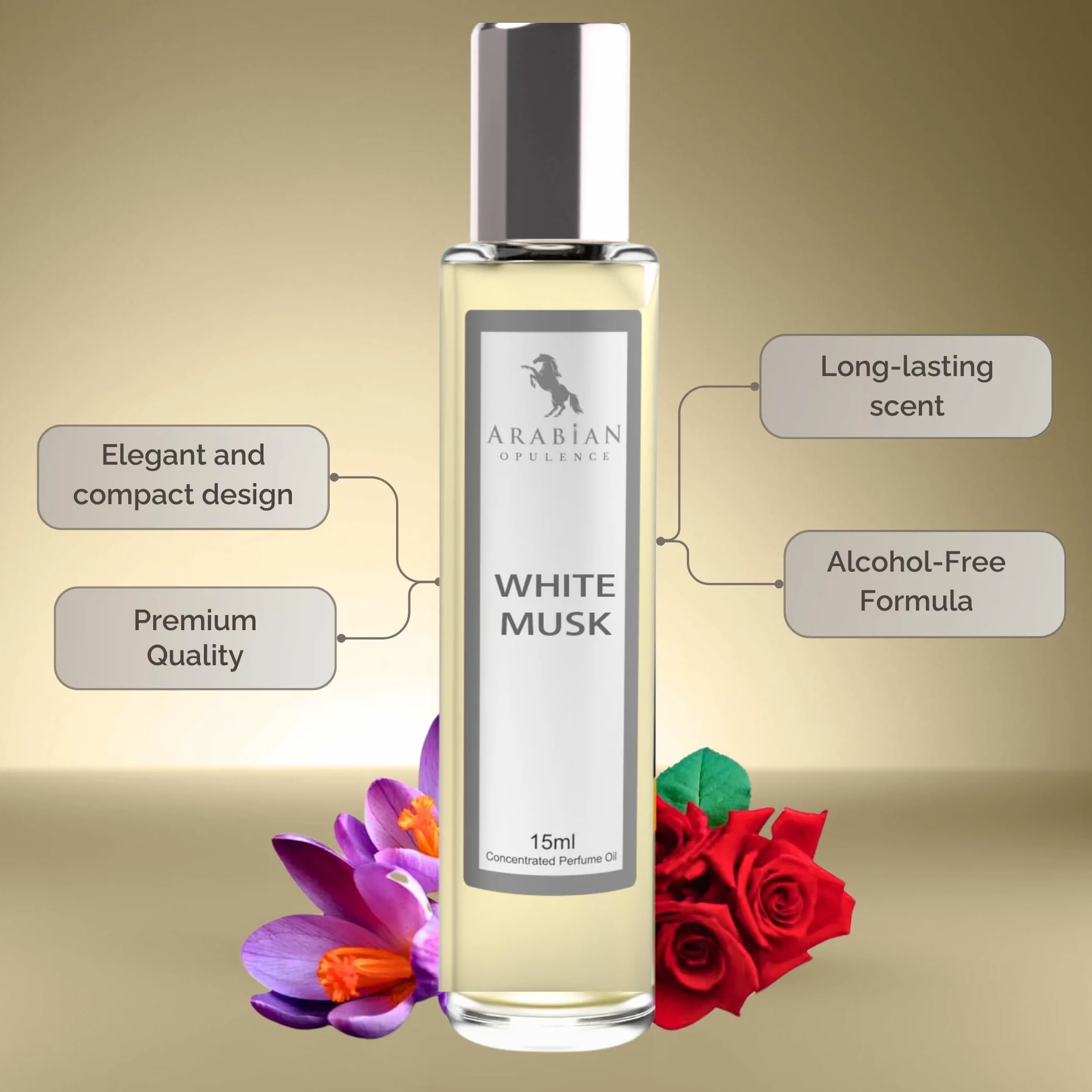 Arabian Opulence FR297 White Musk Aceite de perfume roll-on para mujeres