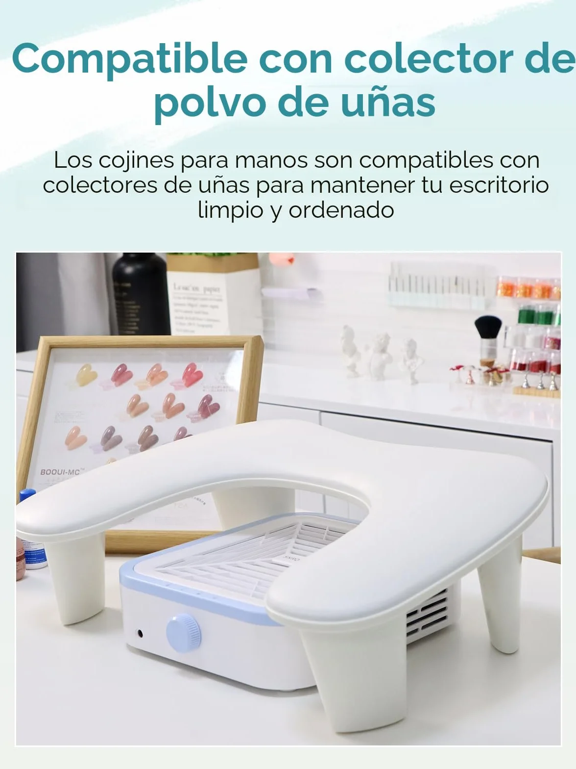 Reposabrazos de uñas para manicura: Reposabrazos para uñas soporte de piel para uñas, reposamanos de uñas, cojín de Manicura blanco, cojín Antideslizante para Salón de arte de uñas(Bianco)
