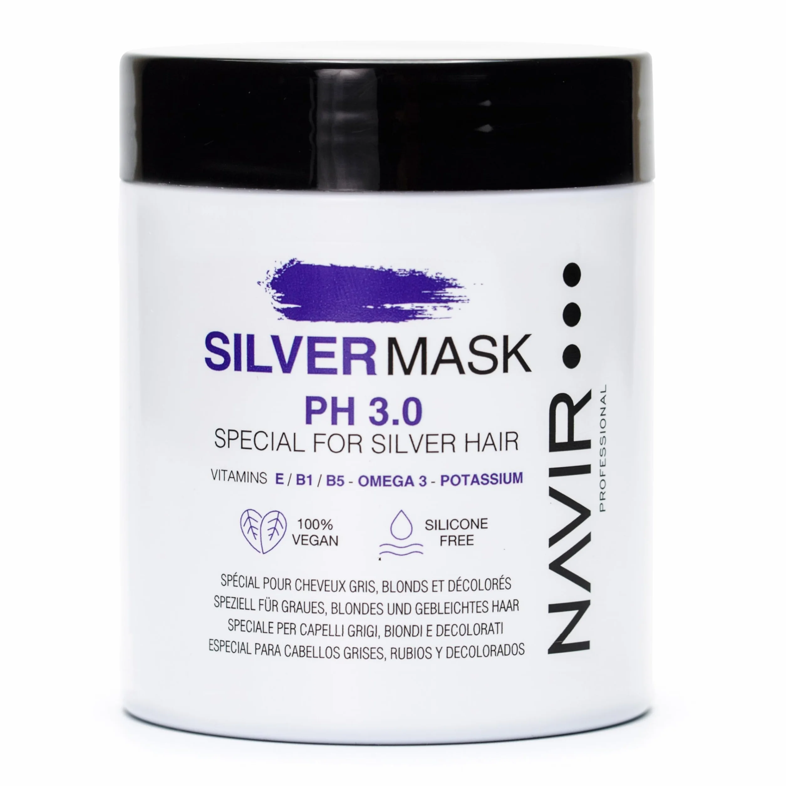 NAVIR Mascarilla SILVER Matizador para cabellos grises, rubios y decolorados 250 ml