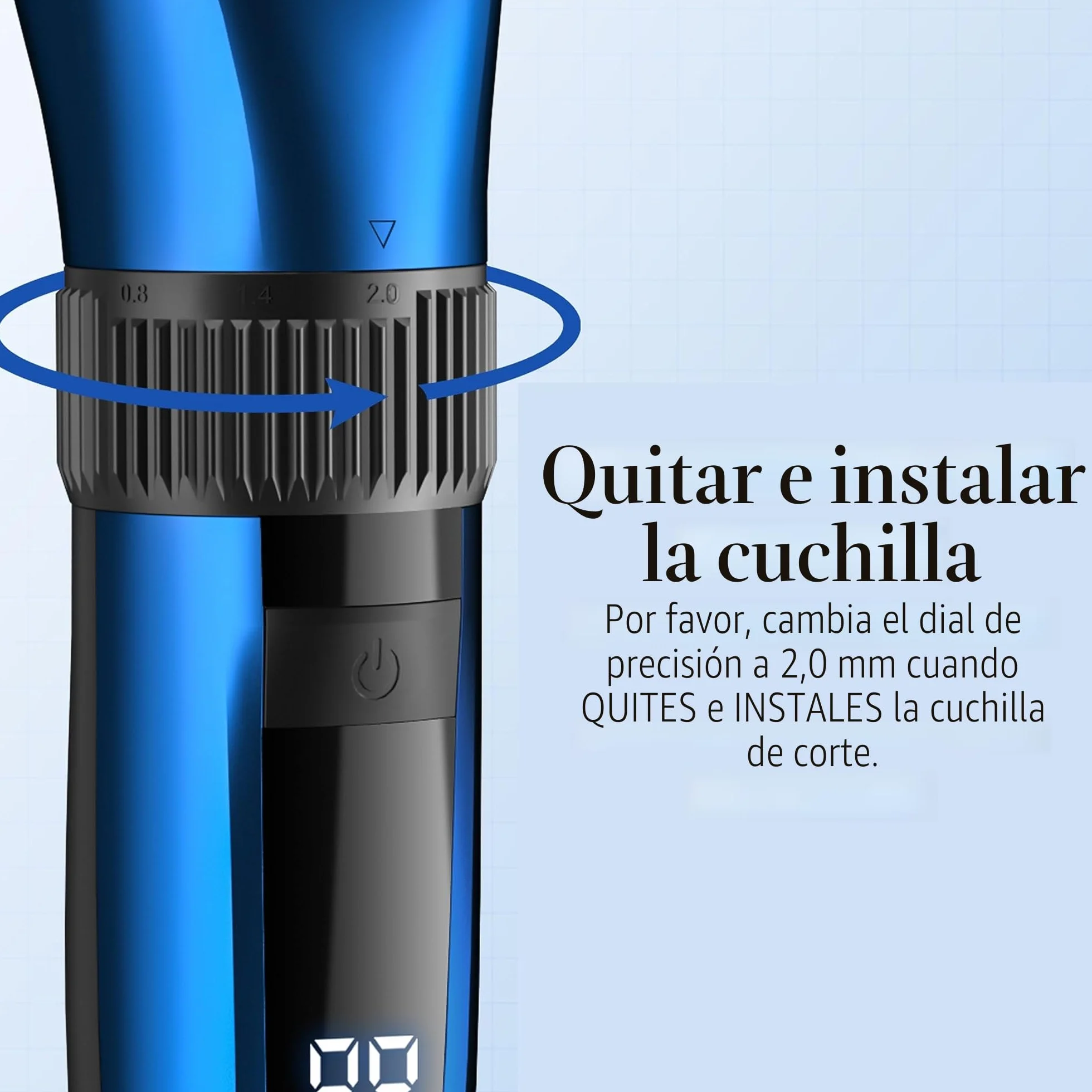 BarberBoss Recortadora de barba y pelo inalámbrica autoafilable, resistente al agua con cuchillas de cerámica, pantalla LED