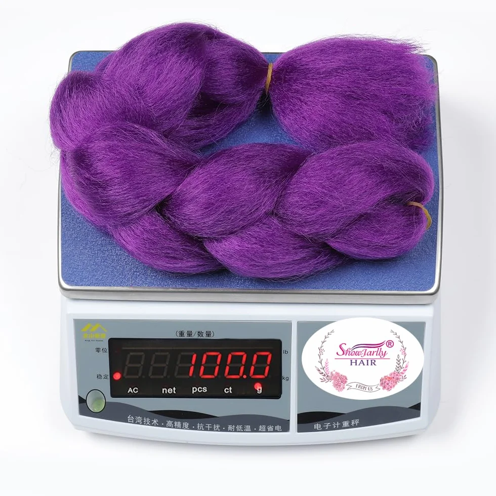 Pelo Para Trenzas Africanas 24" Jumbo Extensiones 60cm Sintetico 1 Paquete Morado Oscuro