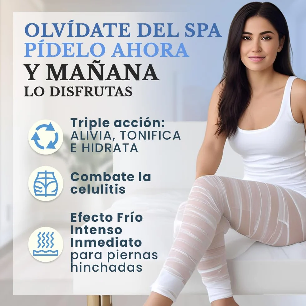 Ritalia® Vendas frías para piernas Efecto refrescante extractos naturales anticelulítico