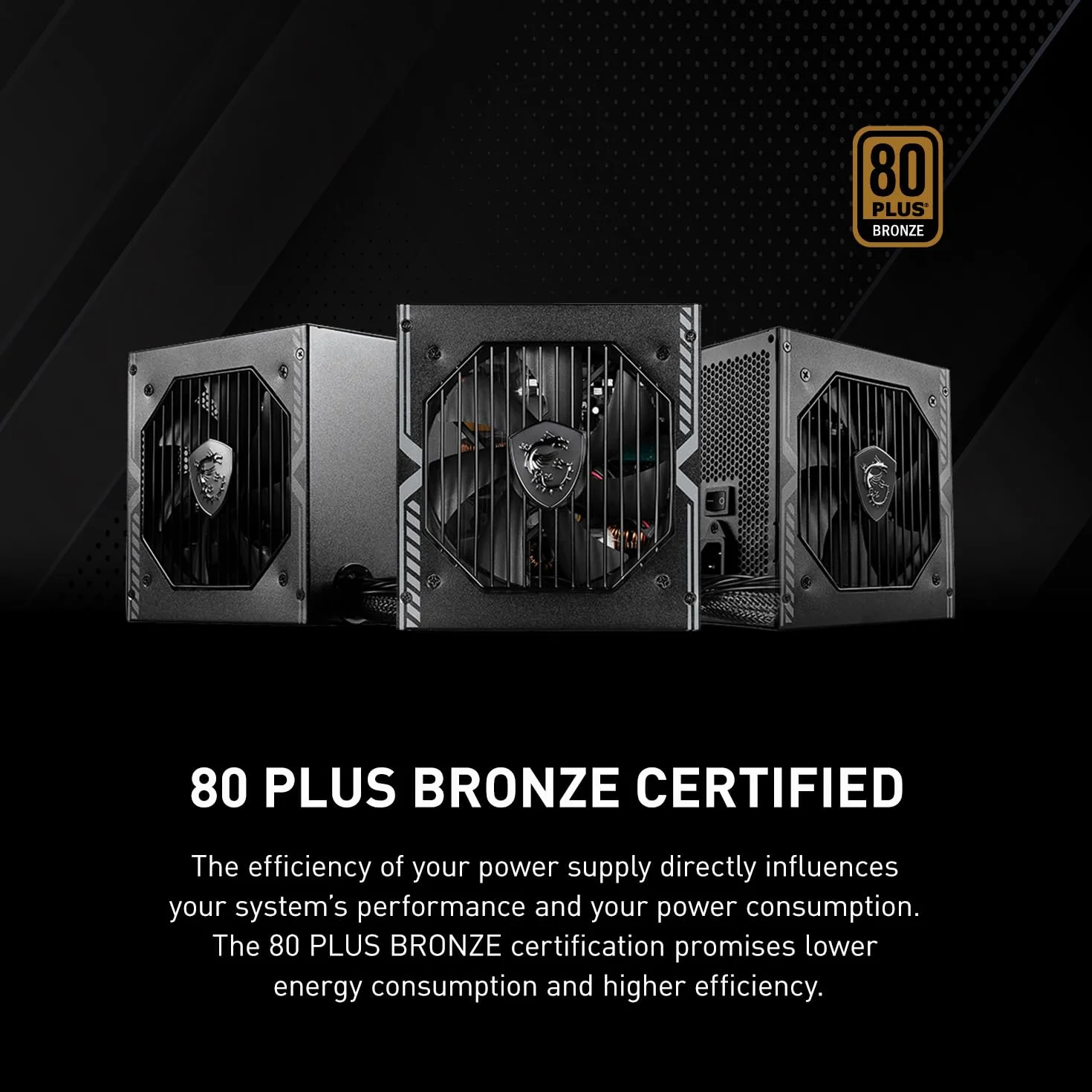 MSI MAG A650BN Fuente de Alimentación Gaming 80 Plus Bronze 650W 12V Single-Rail DC-to-DC 120mm