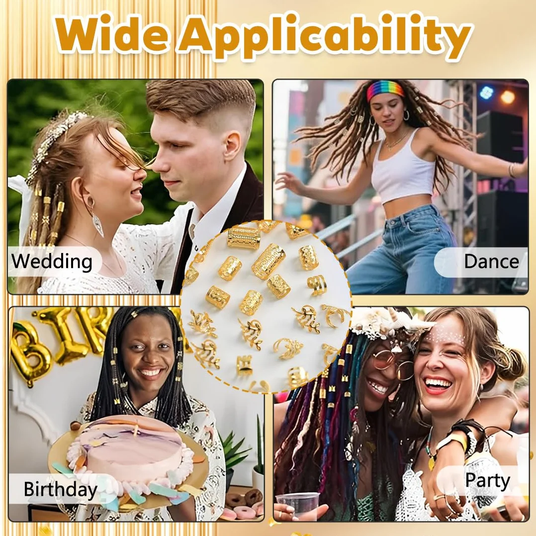 40 Piezas Clips de Pelo en Espiral para Trenzas Dreadlocks, Anillos Joyas Rastas para Decoración de Cabello