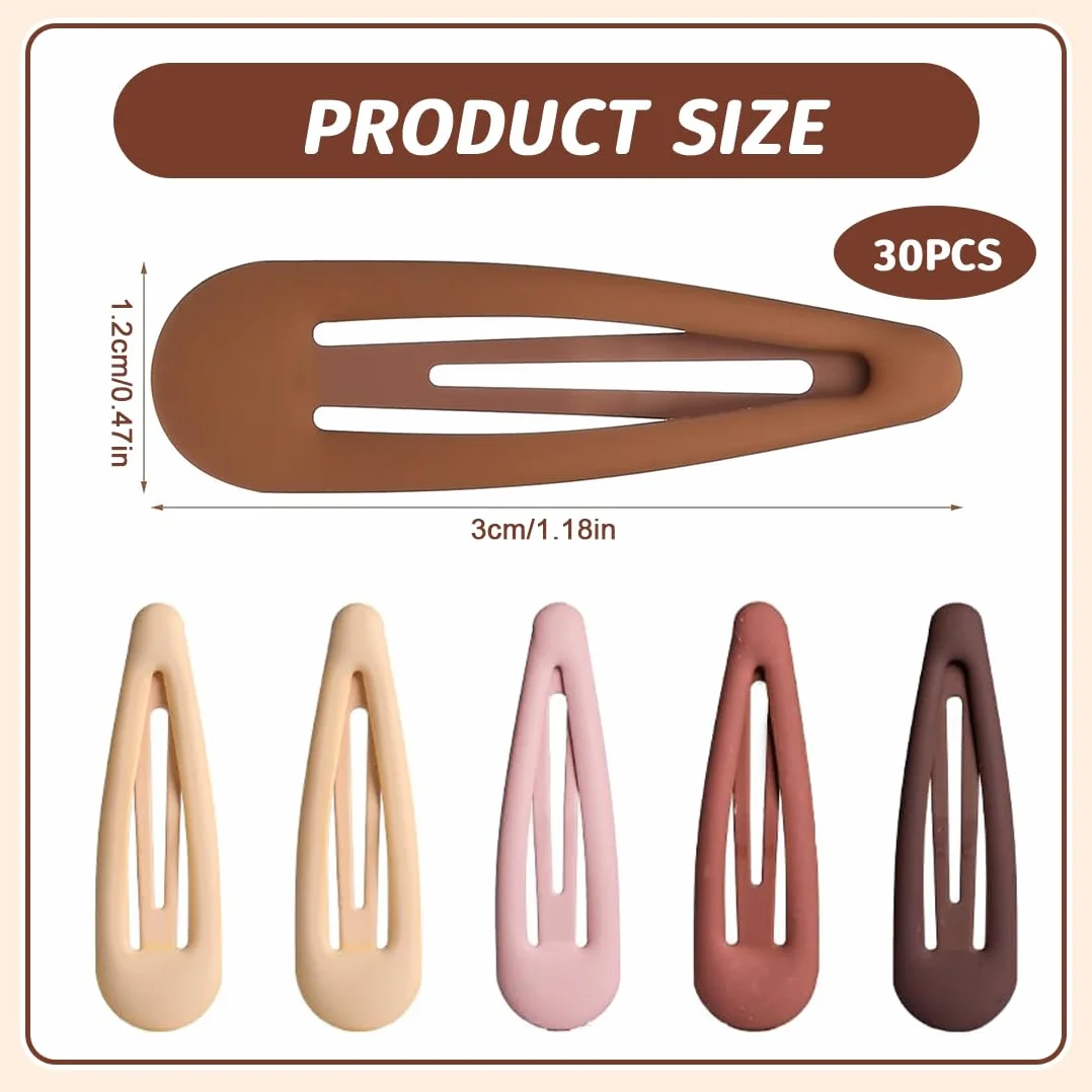 30 Piezas Pinzas Pelo Mujeres Niñas, 3 cm Horquillas Pelo Morandi Mate Accesorios Cabello