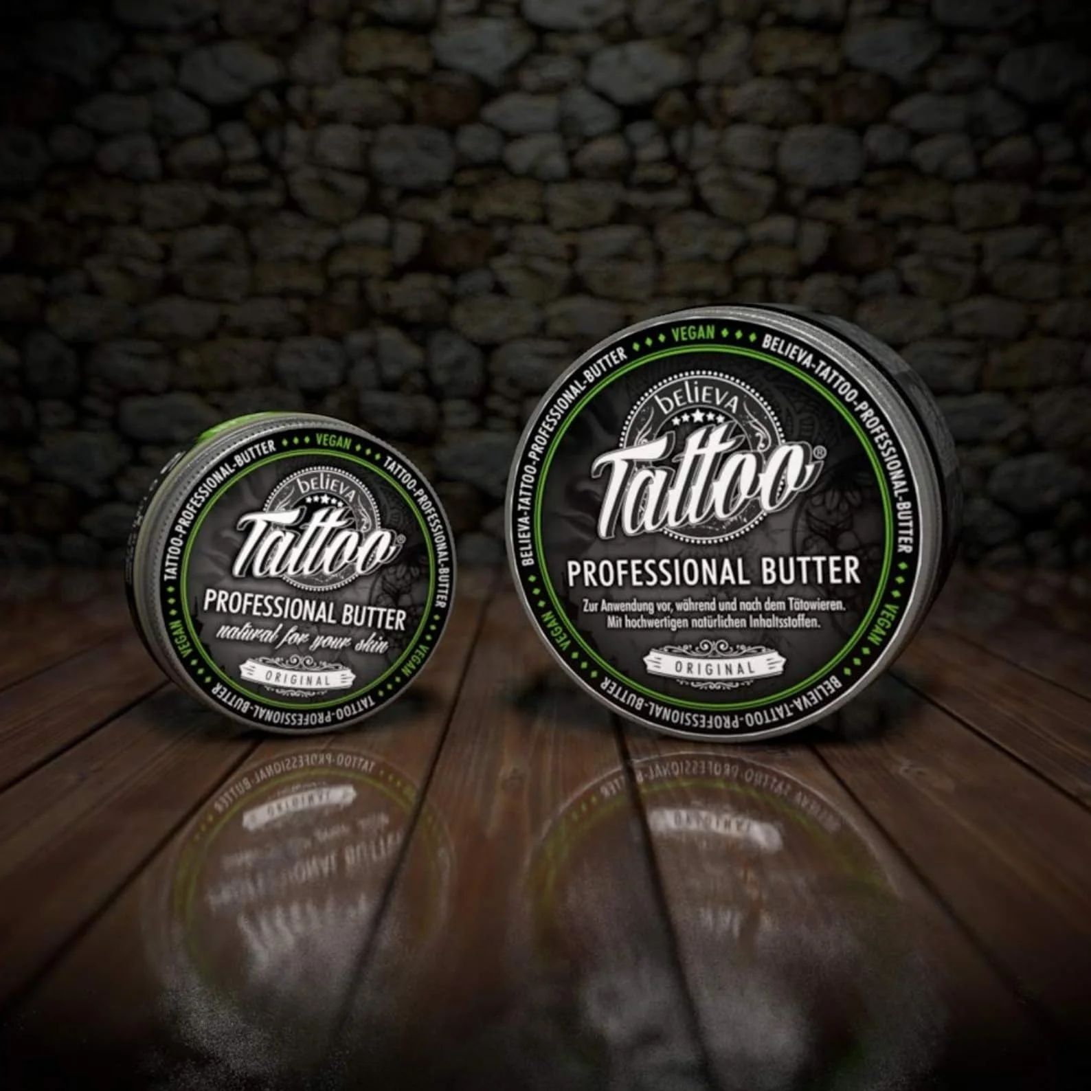 Believa Tattoo Butter – Cuidado premium para tatuajes con fórmula vegana e ingredientes naturales para colores de tatuaje vibrantes – Cuidado diario y aftercare para piel tatuada | 100 ml