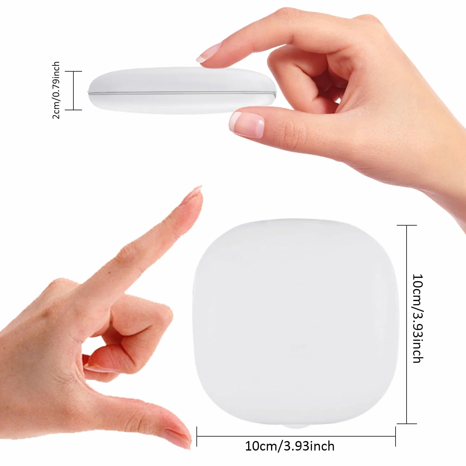 Espejo de Maquillaje LED Compacto Magnificado 1X 10X Carga USB Plegable Doble Cara