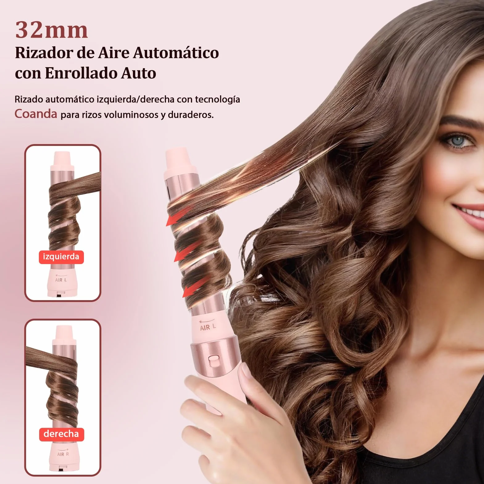 Sonew 6-en-1 Multi Hairstyler Airstyler 110000 rpm Estilizador de Pelo con Iones y Secador Rizador Automático 32 mm