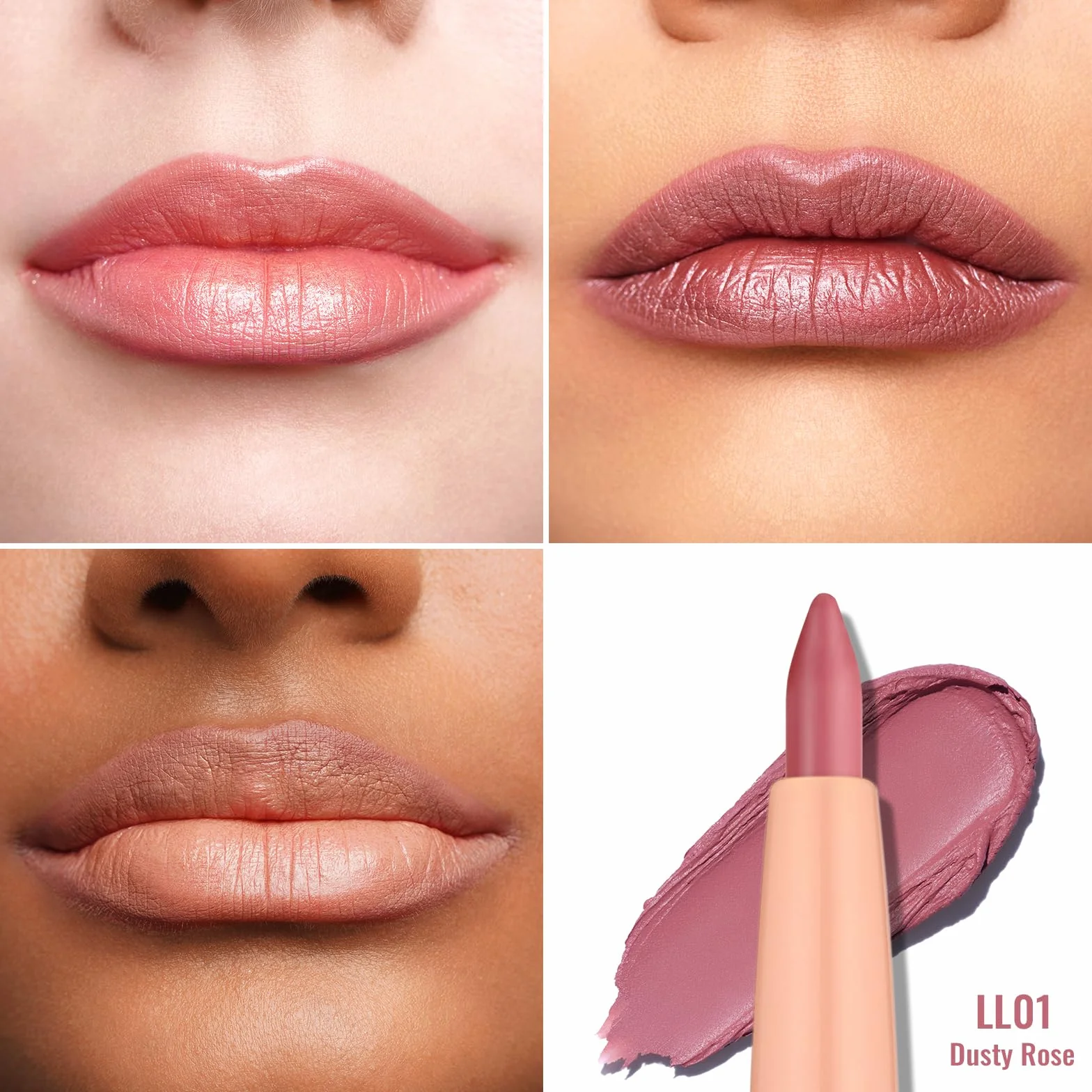 OULAC Lip Liner Dusty Rose Waterproof 24H Longwear Matte Vegan (L01)