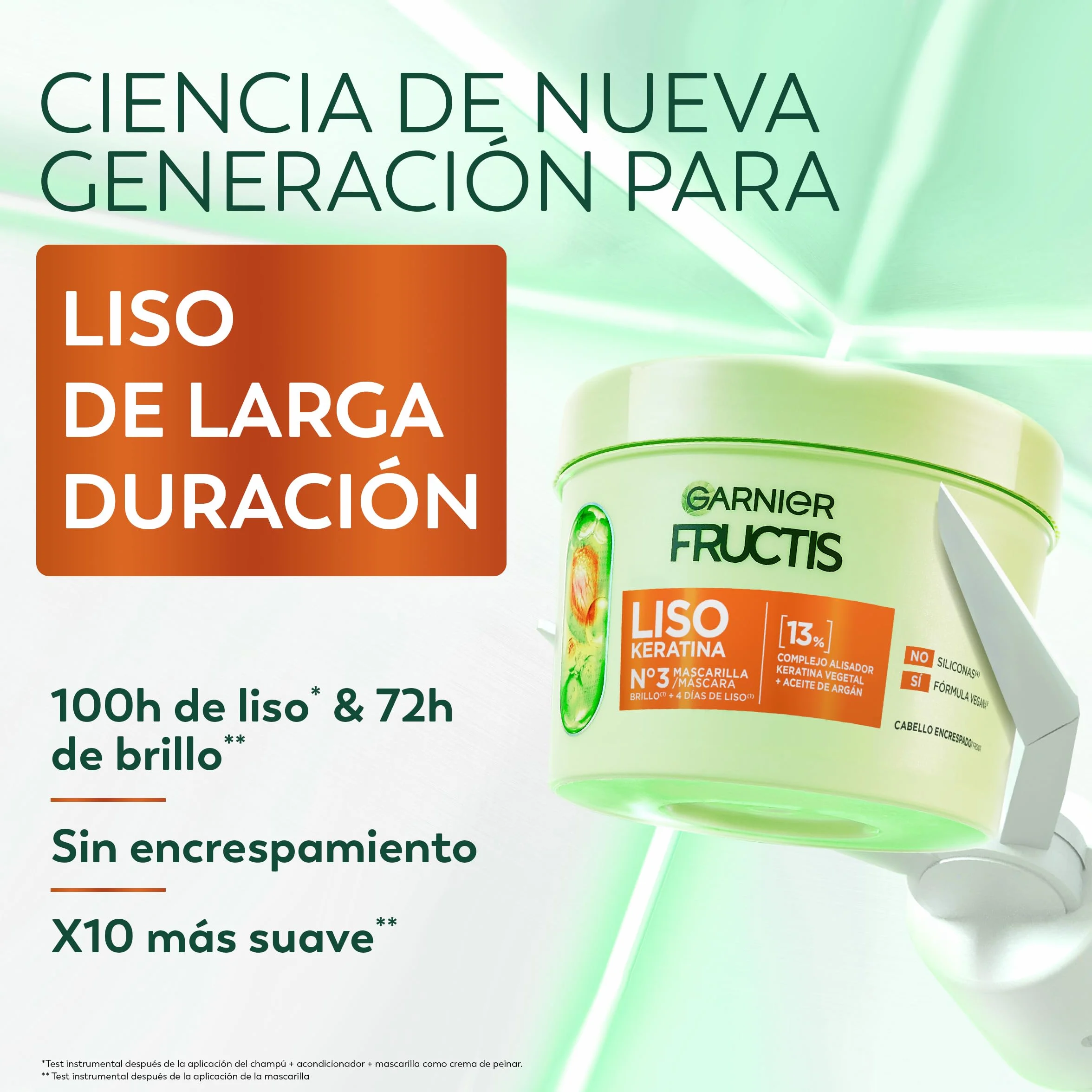Garnier Fructis Nº3 Mascarilla Liso Keratina para Cabello Encrespado, 370ml