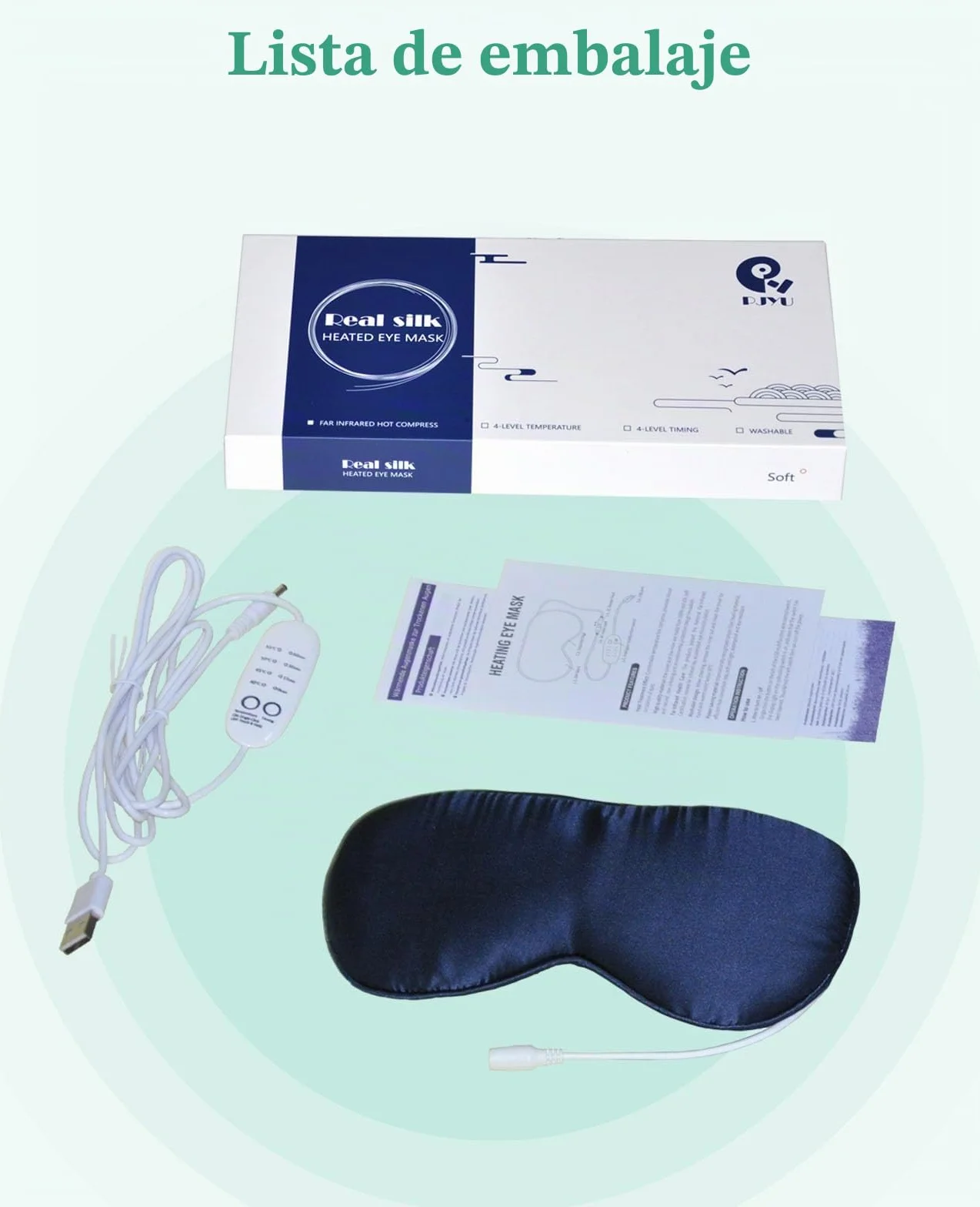 Máscara de Ojos Calentada PJYU Antifaz para Dormir para Ojos Secos Azul Marino