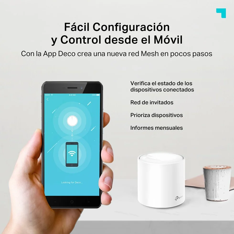 TP-Link Deco X50 WiFi 6 AI Mesh AX3000 Doble Banda 2.4 GHz/5 GHz Cobertura 600 m2 3 Puertos Gigabit Blanco