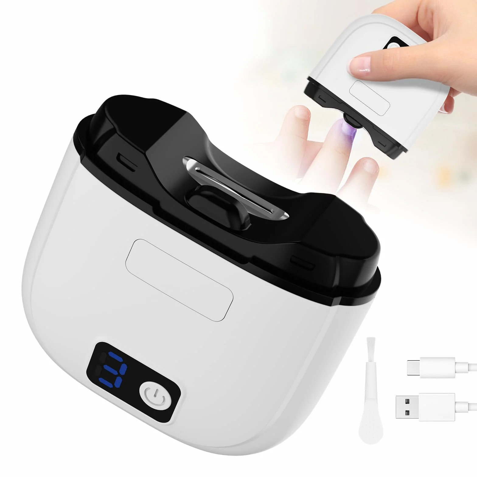 Cortaúñas eléctrico, cortaúñas eléctrico automático de 3 velocidades para adultos, personas mayores, bebés y niños con luz LED, cortaúñas eléctrico recargable para hombres, mujeres y niños, cortador