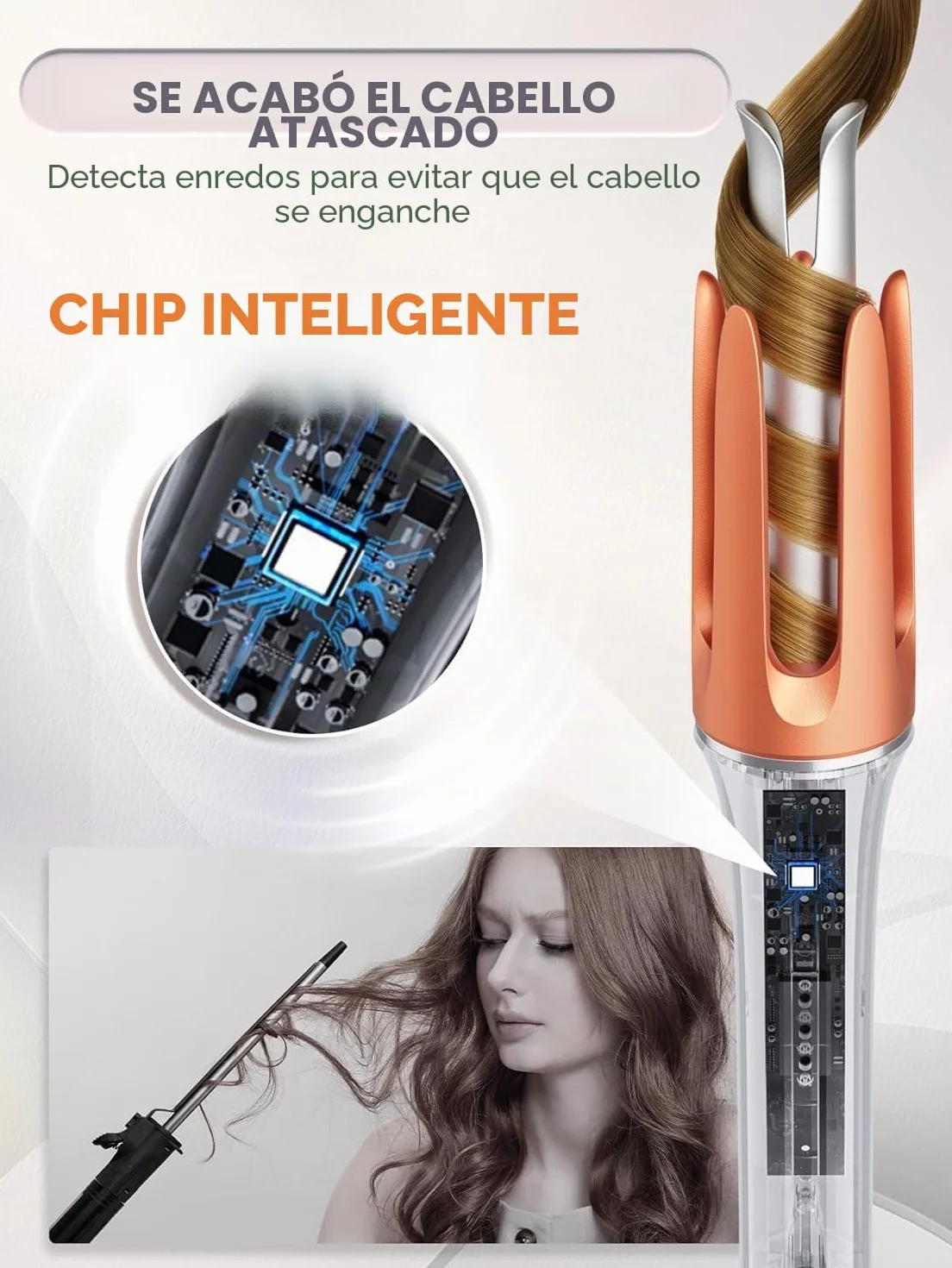 SHEGLAM Rizador automático de 25mm con revestimiento de cerámica, 3 niveles de temperatura (170-210°C), calentamiento rápido – Enrollador de rizos giratorio automático para rizos