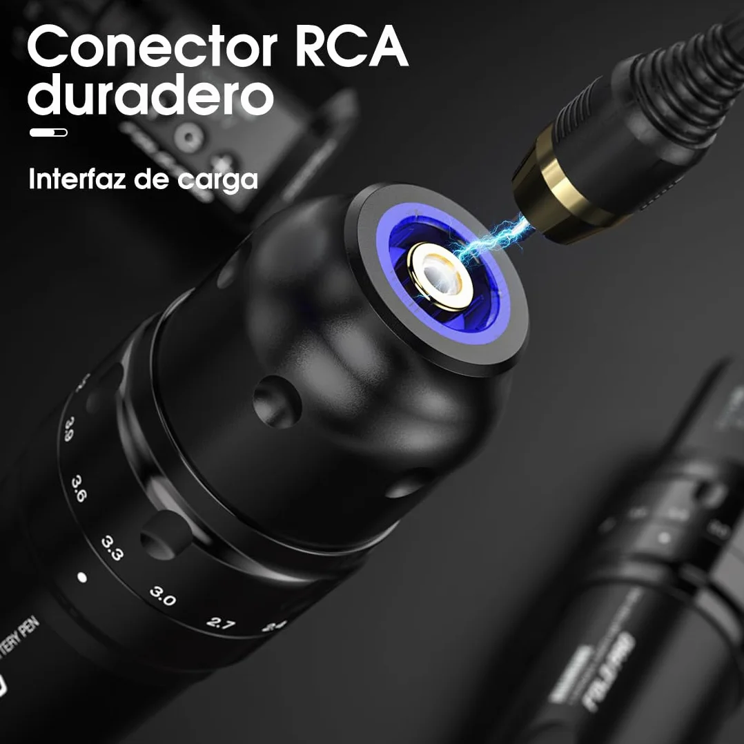 Dragonhawk Fold Pro Máquina de tatuar inalámbrica Bolígrafo con batería de 7 carreras 2.4-4.2mm, 2pcs batería de 1500mAh para tatuadores profesionales