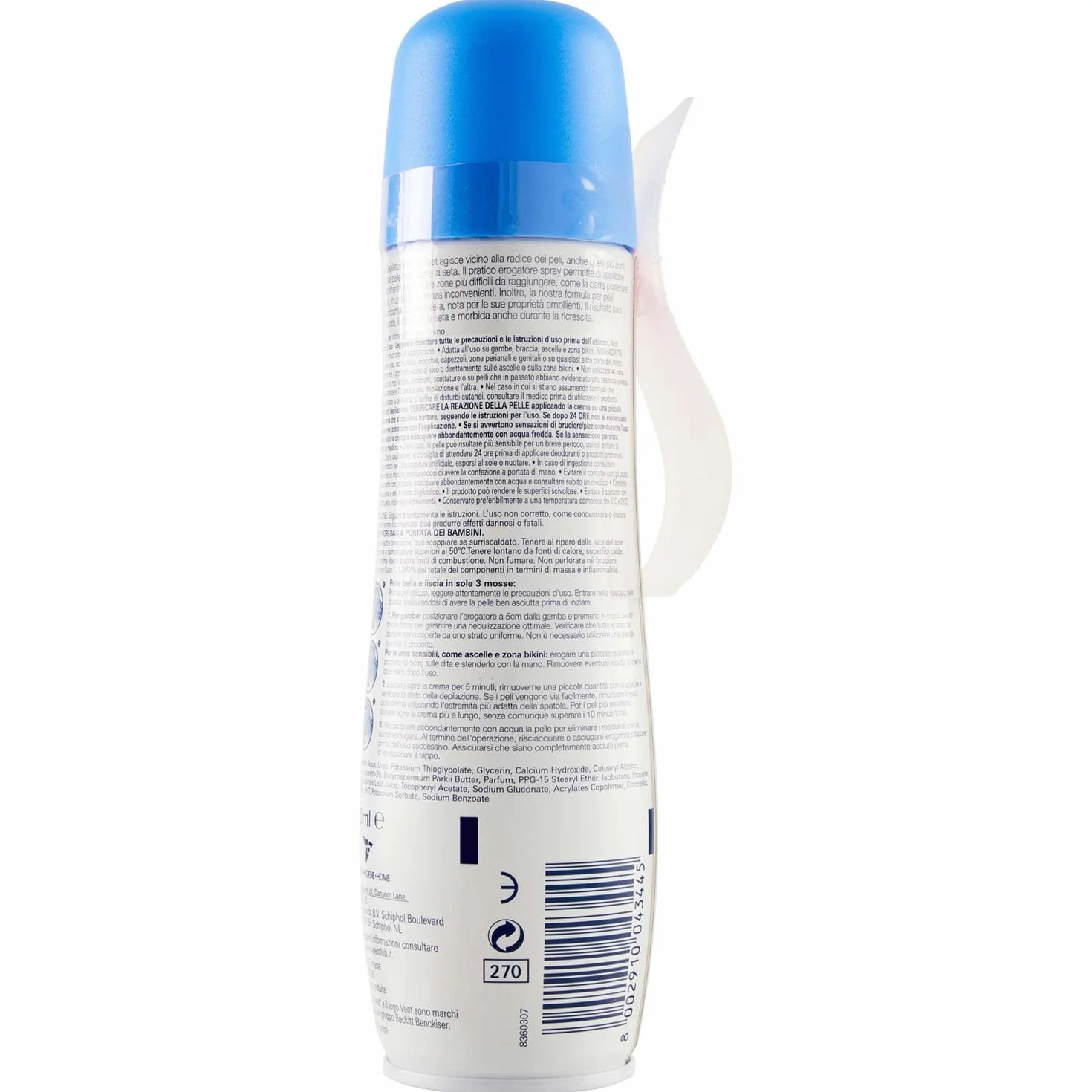 Veet Crema Depilatoria Spray para Piel Delicada 150 ml