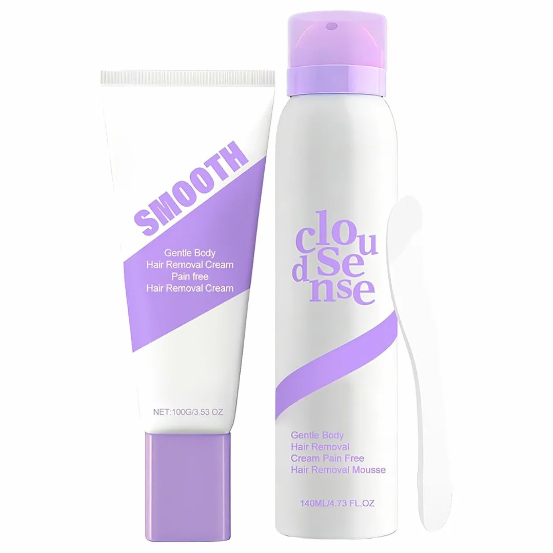 kit de depilación suave espuma depilatoria 140 ml crema depilatoria 100 g espátula depilación indolora rostro axilas zonas íntimas