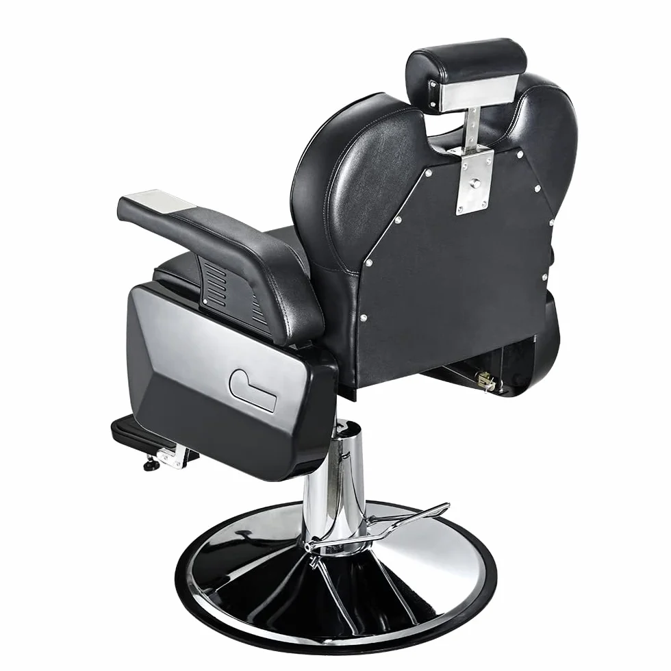 Silla de peluquería hidráulica reclinable 360° 96x94x84 cm Negro Profesional