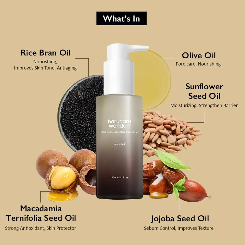 haruharu wonder Black Rice Moisture Cleansing Oil 150ml No comedogenico