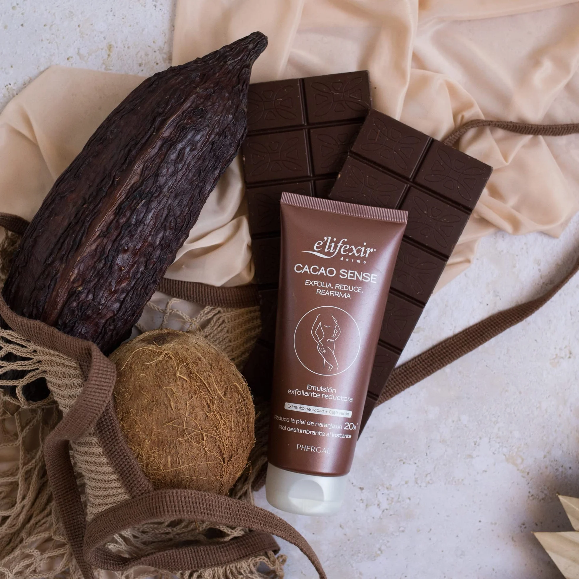 Elifexir Cacao Sense Exfoliante Corporal Reductor y Reafirmante 200 ml