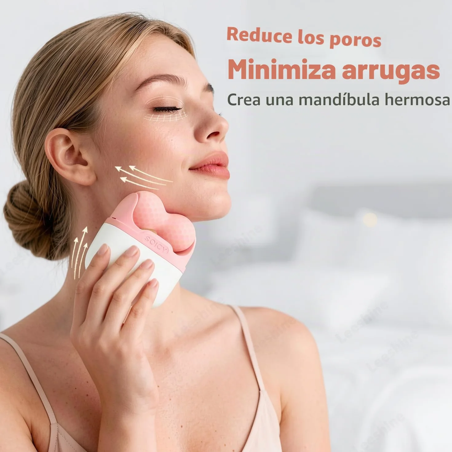Rodillo de hielo para cara y ojos 2 en 1 - Herramienta cuidado facial con funda