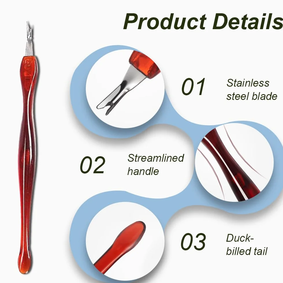 Empujador de Cutícula de Acero Inoxidable, 18 Pcs Cortacutículas de Doble Punta para Manicura