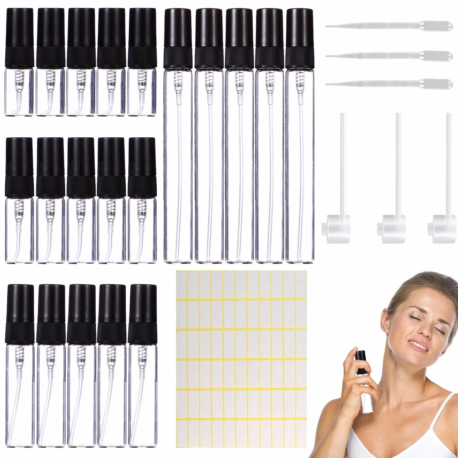 Spray Perfume Vacío 2ml 3ml 5ml 10ml Botella vacía 20 piezas