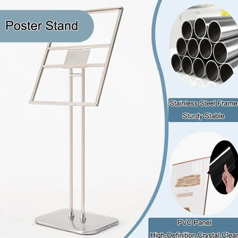 XPLKQXE Soporte Para Carteles Y Avisos, Pie Soporte Para Pósteres, Portátil Para Exteriores Señalización Con Base Pesada Pie Para Bodas Para Restaurantes(Gold,40x32x130cm/4pcs)