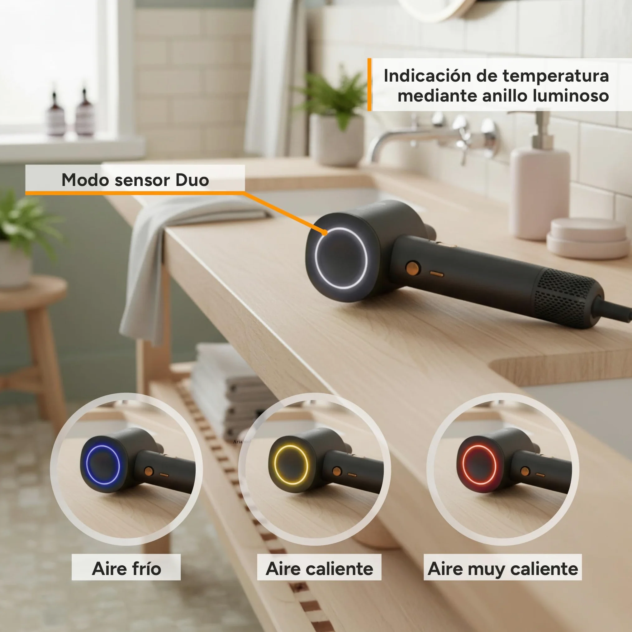 TZS First Austria - Secador de Pelo Iónico Duo Sensor - 1100W - 110.000 RPM - Tecnología de Plasma - Motor Brushless - 5 Modos - Boquilla Magnética - Ligero y Compacto