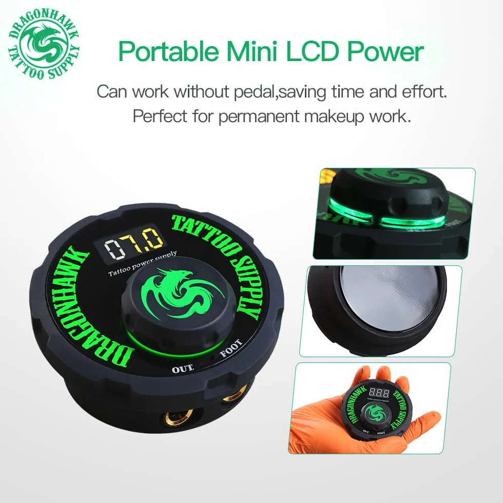 Dragonhawk P087 - Fuente de alimentación para máquina de tatuaje