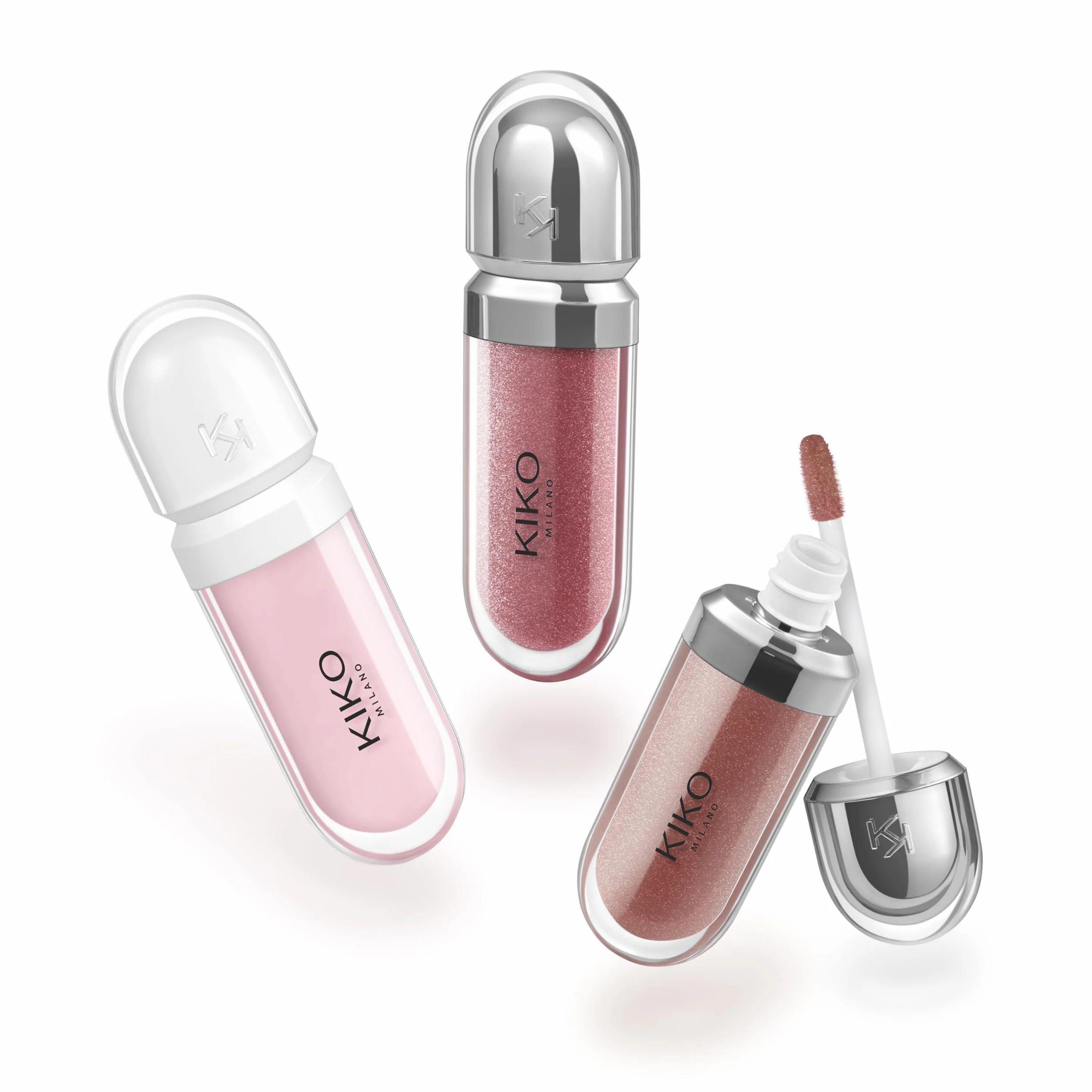 KIKO Milano Glossy Lip Set, 2 Hydrating Lip Glosses & 1 Perfecting Lip Cream