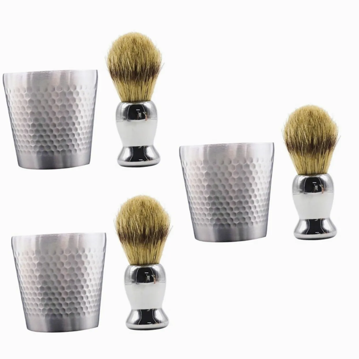 Angoily 3juegos Para Hombres Brocha y Bowl De Inoxidable Kit Práctico Para Afeitar Casa o Barbería Incluye Jabón y Cepillo De Cuidado Personal